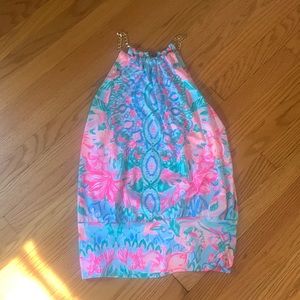 Lilly Pulitzer gold chain halter top